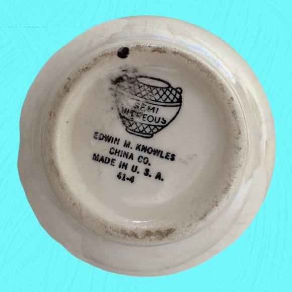 Edwin M Knowles Lusterware Creamer Gold Trim Signed 4” Vtg - Picture 6 of 9